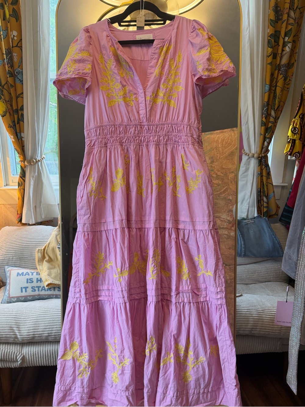 Anthropologie embroidered Maxi